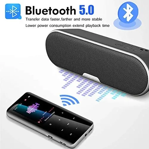 32GB Mp3 Player with Bluetooth 5.0 - Portable Digital Lossless Music Player for Walking Running,Super Light Metal Shell Touch Buttons with TF Card Exp