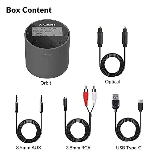 Avantree Orbit Bluetooth 5.0 Audio Transmitter for TV with LED Display, Class 1 Long Range, 100% TV Compatibility Delivers No Lip sync Delay, Mic Inpu