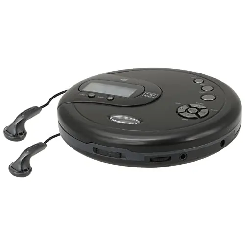 GPX PC332B Portable CD Player with Anti-Skip Protection, FM Radio and Stereo Earbuds - Black