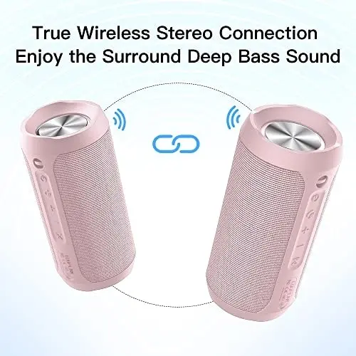 EDUPLINK Portable Bluetooth Speaker Waterproof IPX7 Wireless Speaker with 20W Louder Speakers Party Lights Sync The Music