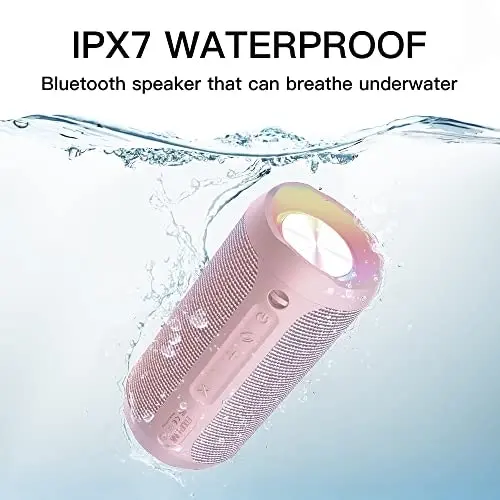 EDUPLINK Portable Bluetooth Speaker Waterproof IPX7 Wireless Speaker with 20W Louder Speakers Party Lights Sync The Music