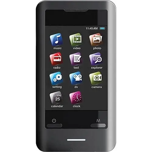 Coby 8GB MP3 Player with Photo and Video Camera, 2.8" TouchScreen with Speaker, HiFi Sound Mp3 Music Player with FM Radio, Supports miniSD Cards