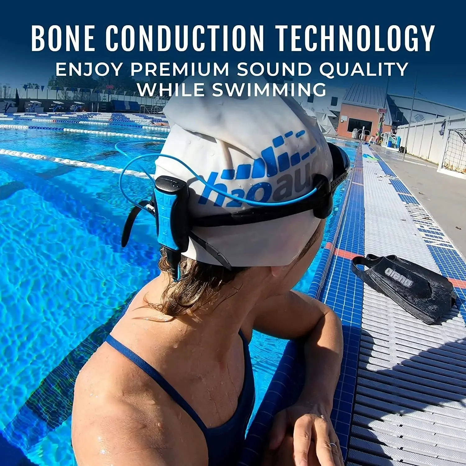 H2O Audio Stream 3 Dual Mode & Surge BC - Bone Conduction (Short Cord) | Waterproof MP3 Player with Bluetooth (MP8-DM-BC-S)