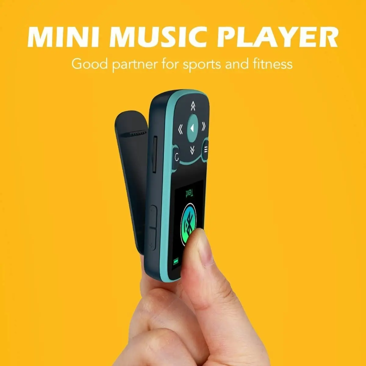 32GB MP3 Player with Clip,Agptek Bluetooth 5.0 Lossless Sound with FM Radio, Voice Recorder for Sport Running, Supports up To128Gb TF Card,Blue