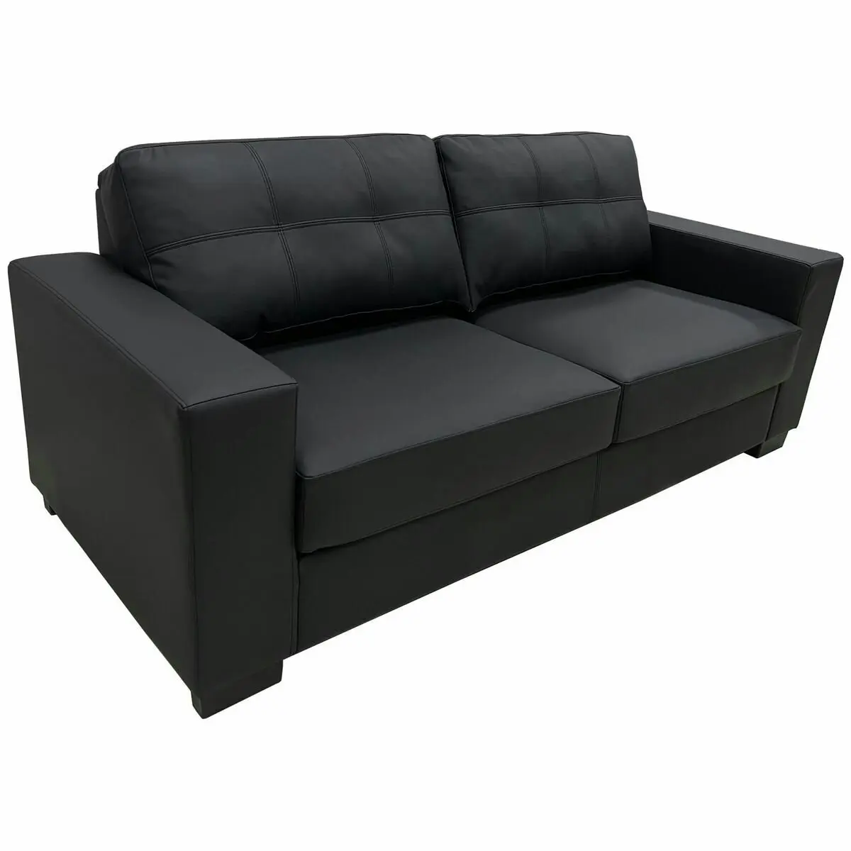 SILC Global Bari 2.5 Seater Sofa Bed PU Black