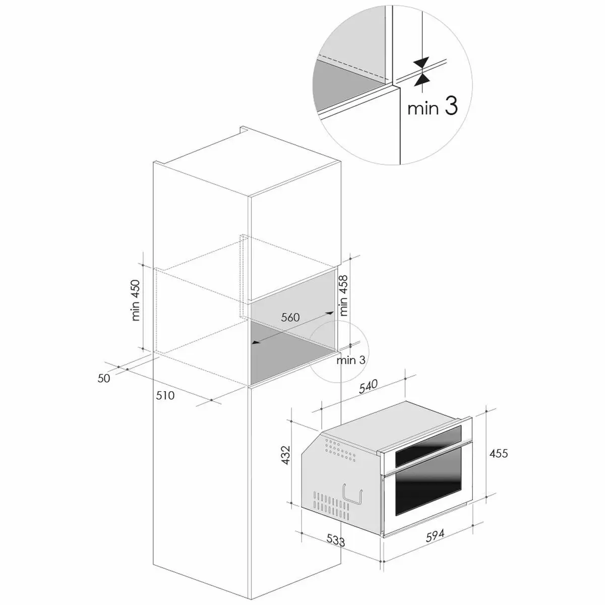 Ilve 60cm Compact Combi-Microwave Oven