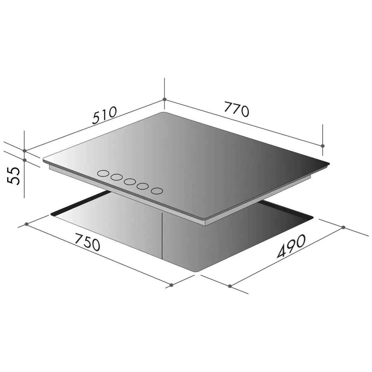 Ilve 77cm Grigio Lusso Natural Gas Cooktop