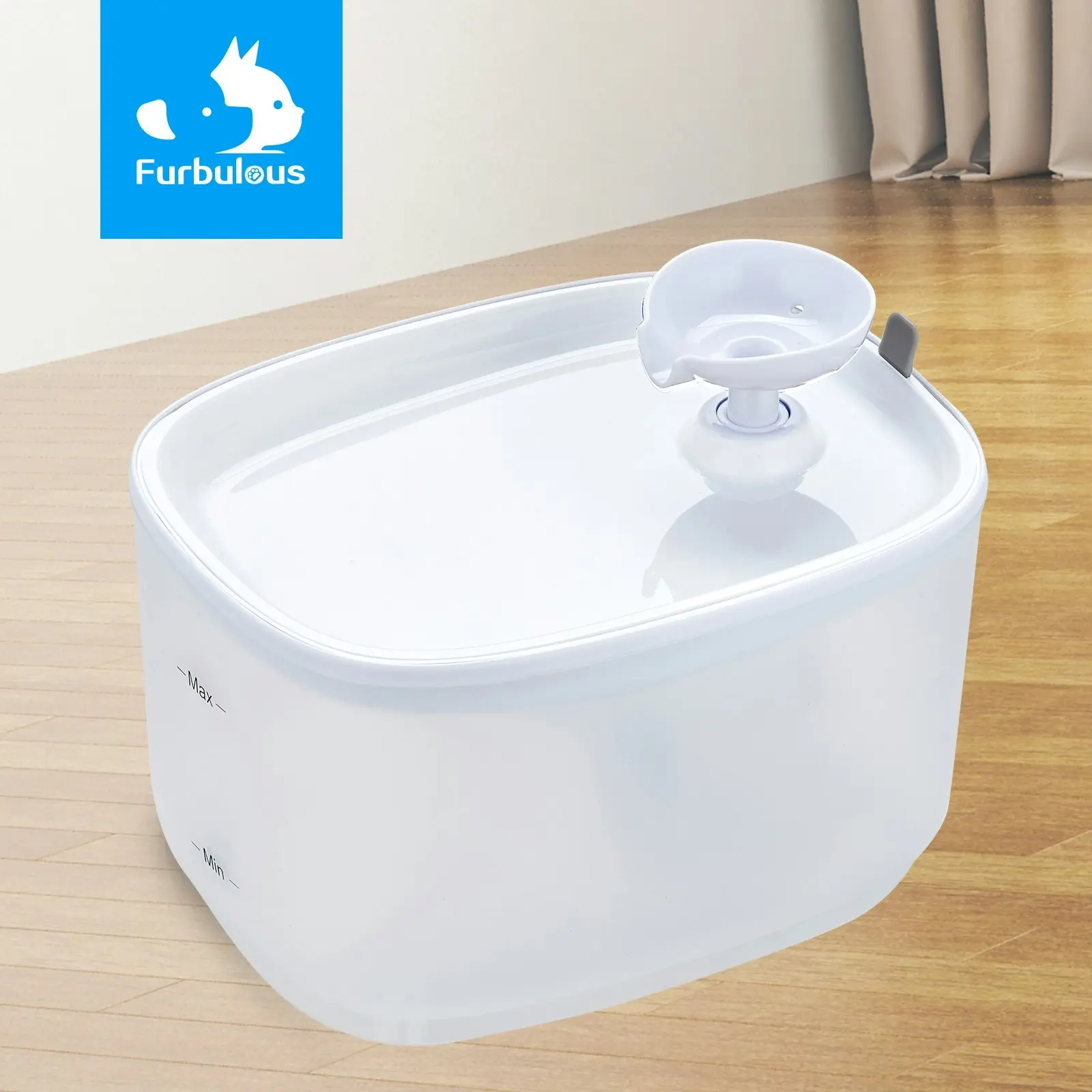 Furbulous 2.5L Cat Water Fountain, Automatic Pet Drinking Fountain Dispenser - White