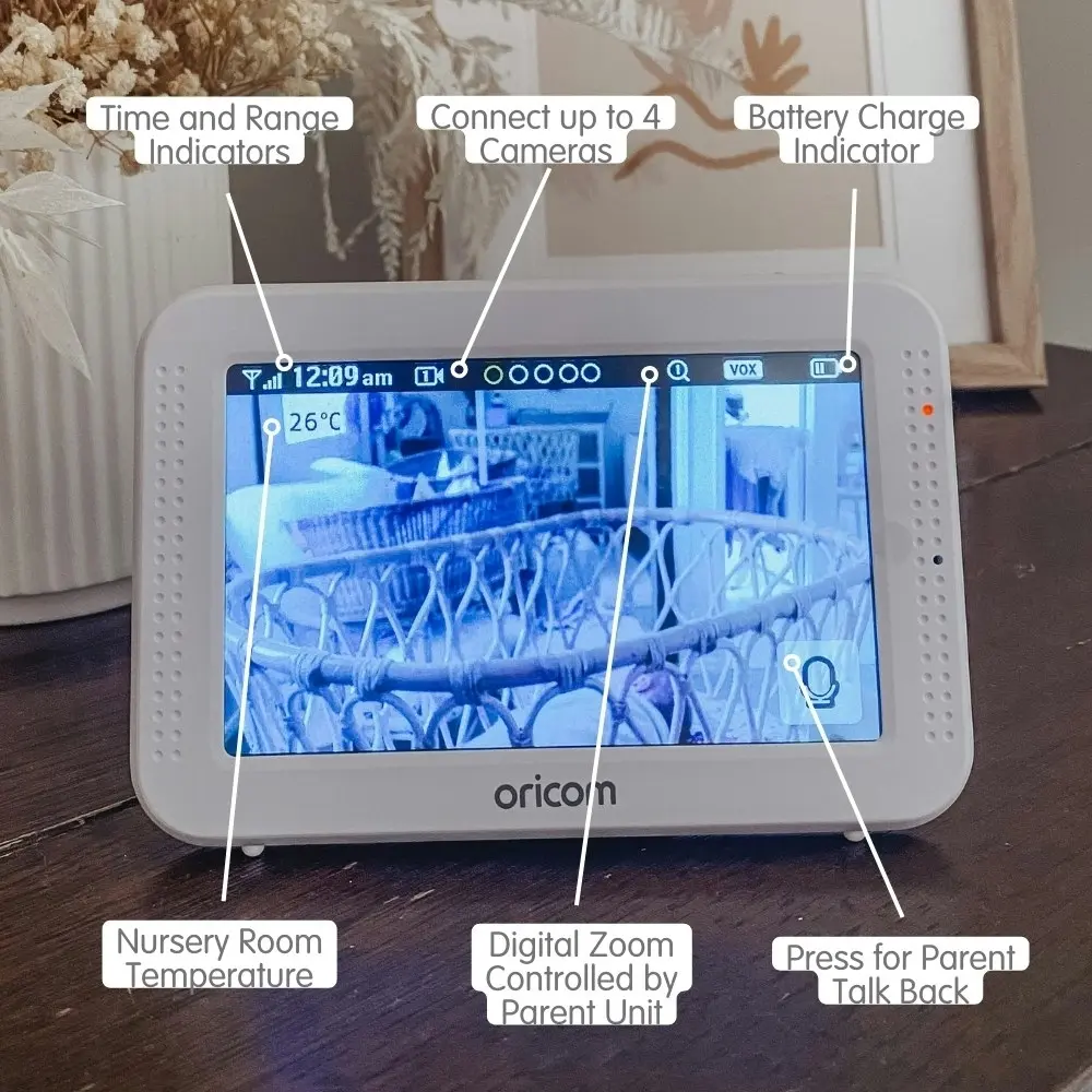 Oricom Secure SC875 Touchscreen 5" Premium Baby Video Monitor