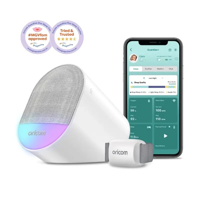 Oricom OBHGPLUS Guardian Plus Wearable Baby Sleep Tracker and Smart Soother