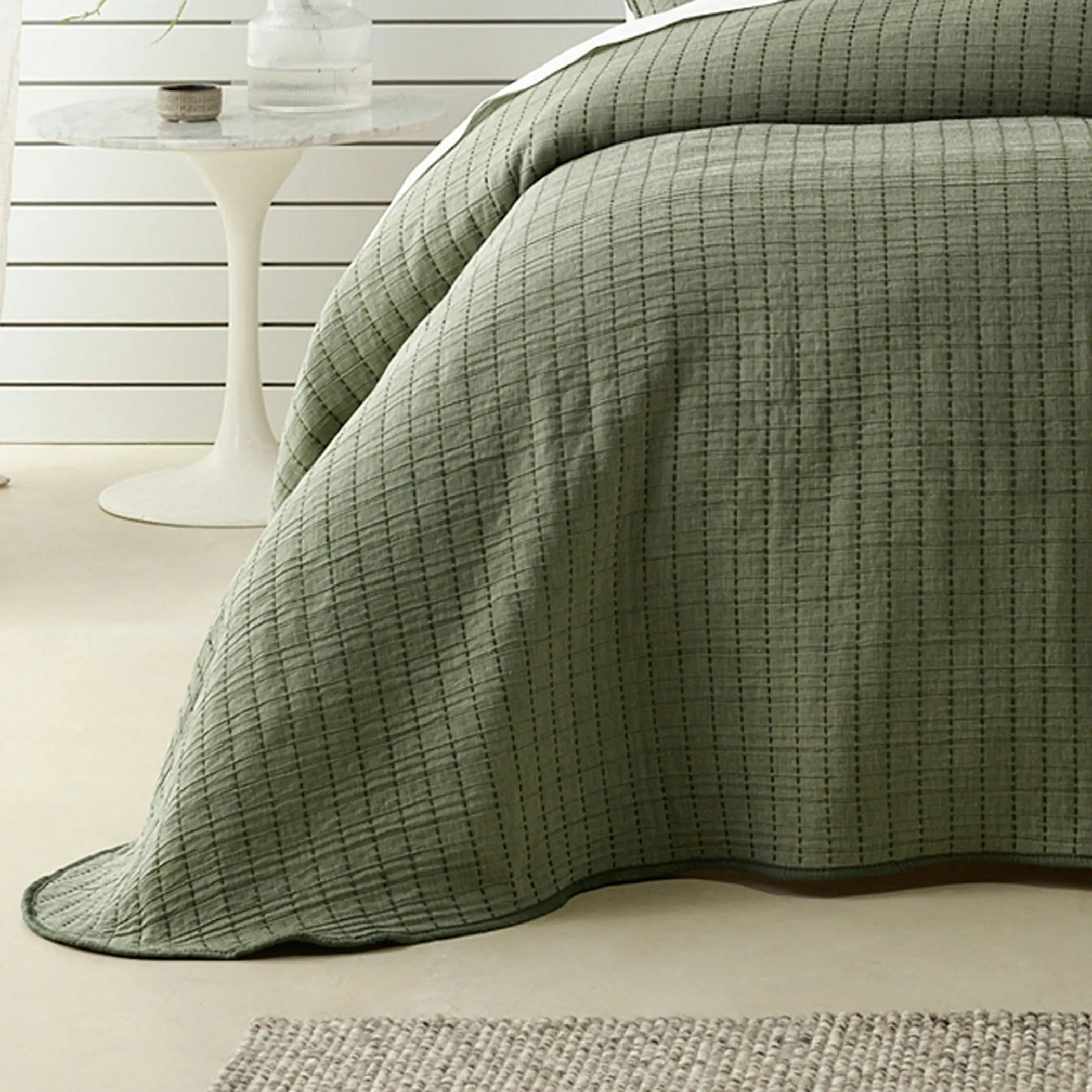 Bianca Bedding Bari Green Polyester Cotton Bedspread Set