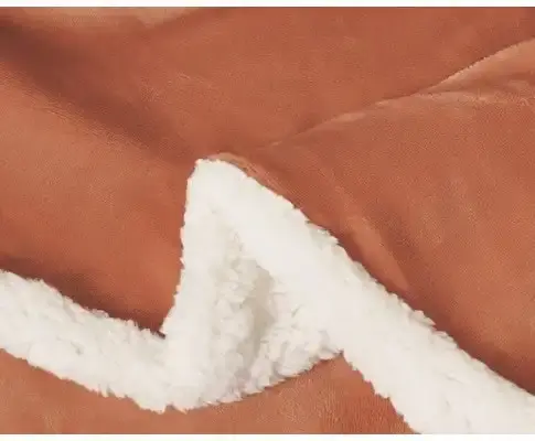 Gioia Casa 2 in 1 Teddy Sherpa Quilt Cover Set and Blanket - TERRACOTTA