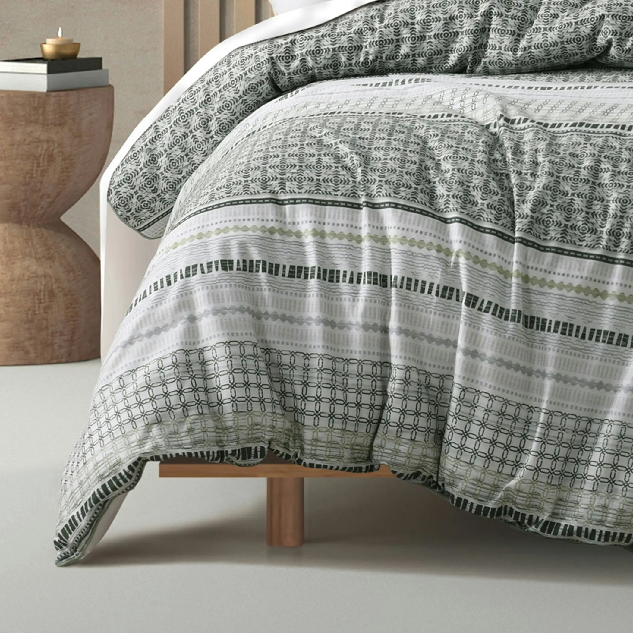 Bianca Bedding Drake Green Cotton Sateen Quilt Cover Set