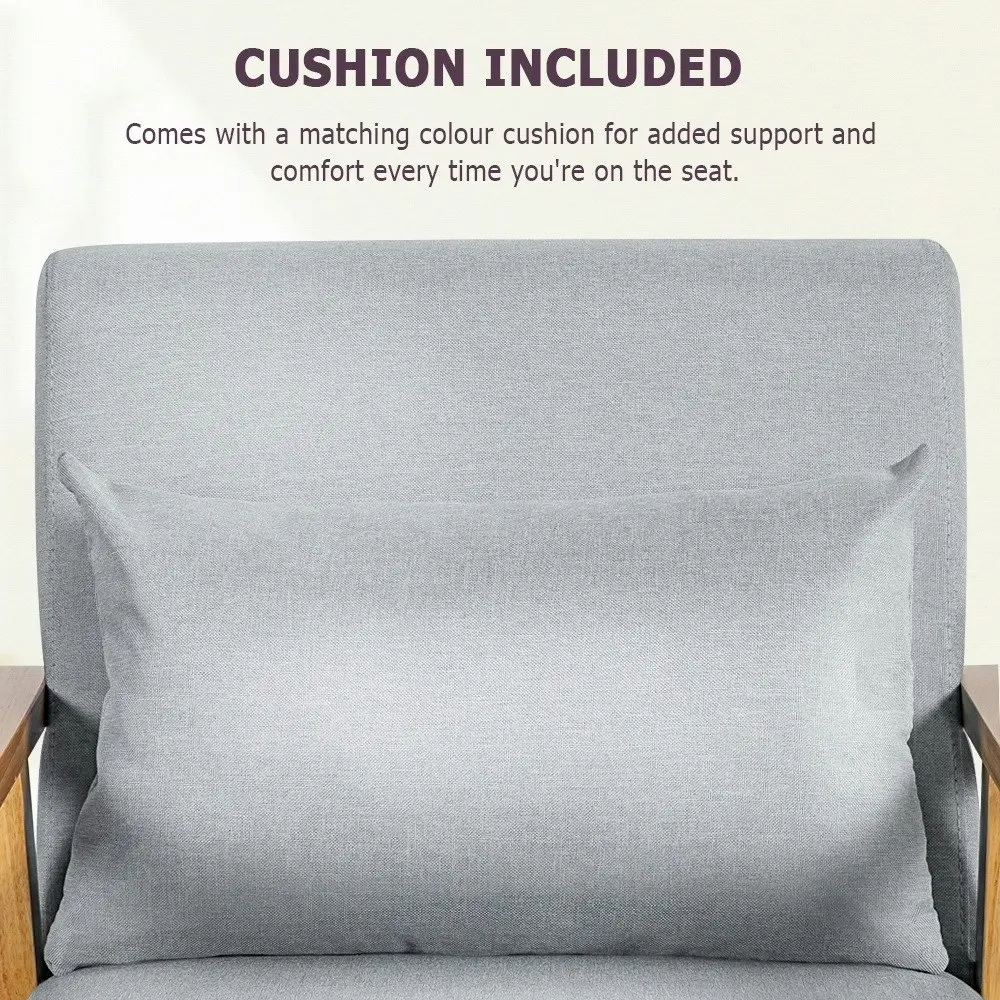 Furb Armchair Lounge Chair Armchairs Accent Sofa Chairs Seat Pillow Light Grey