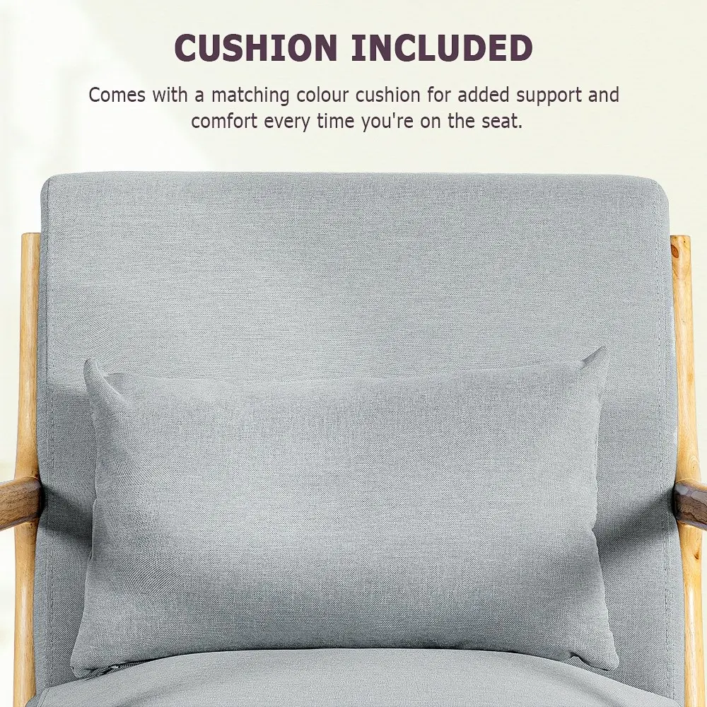 Furb Armchair Lounge Chair Accent Armchairs Wood Sofa Couches Seat Light Grey