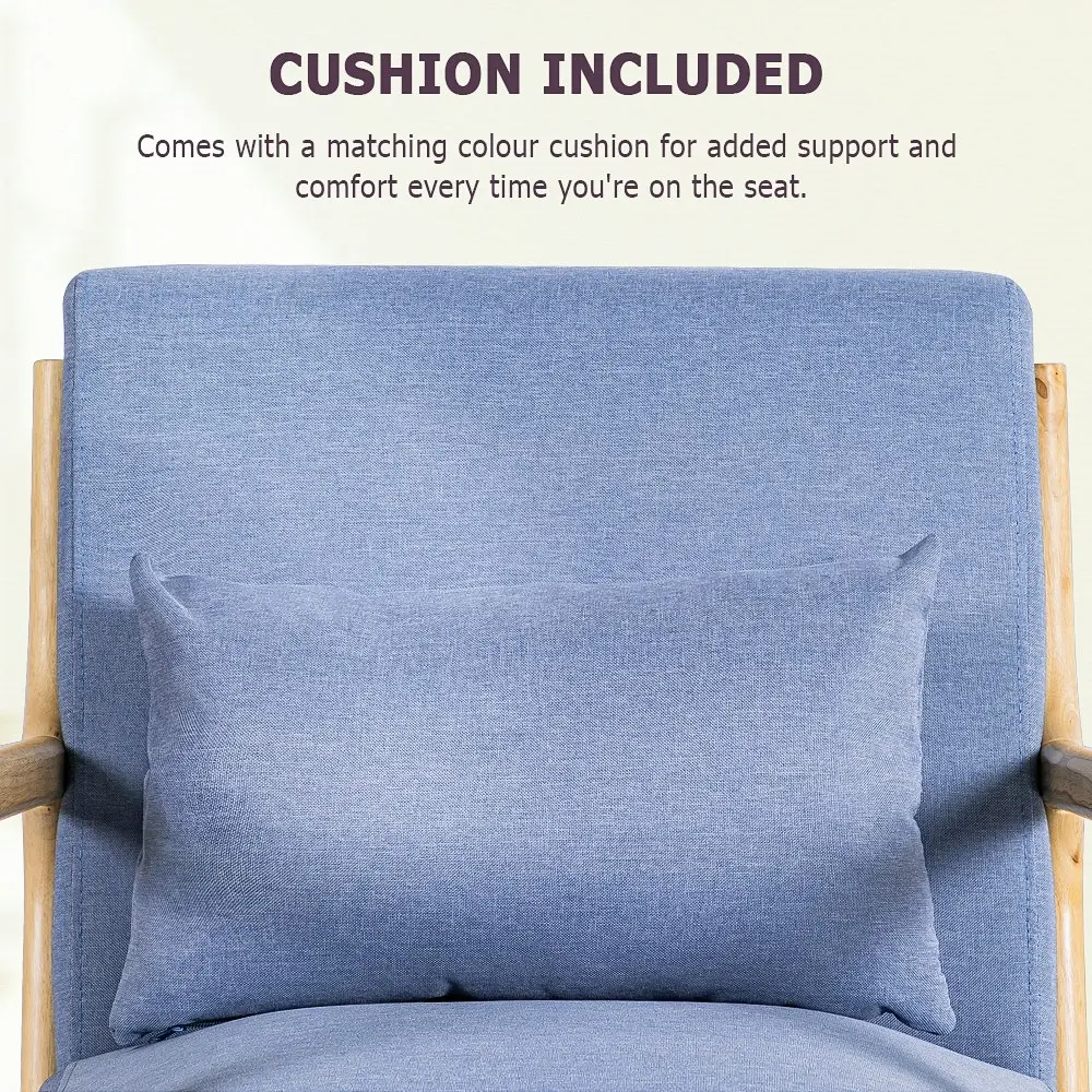 Furb Armchair Lounge Chair Accent Armchairs Wood Sofa Couches Seat Light Blue