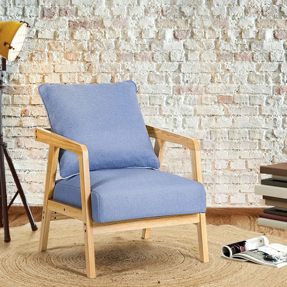 Furb Armchair Lounge Chair Accent Chairs Armchairs Fabric Single Sofa Light Blue