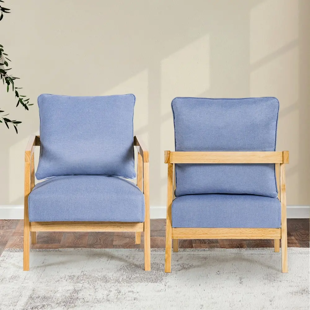 Furb Armchair Lounge Chair Accent Chairs Armchairs Fabric Single Sofa Light Blue