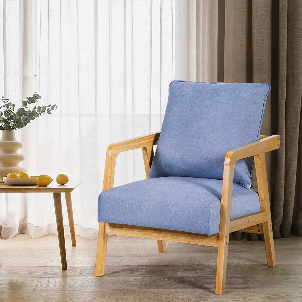 Furb Armchair Lounge Chair Accent Chairs Armchairs Fabric Single Sofa Light Blue