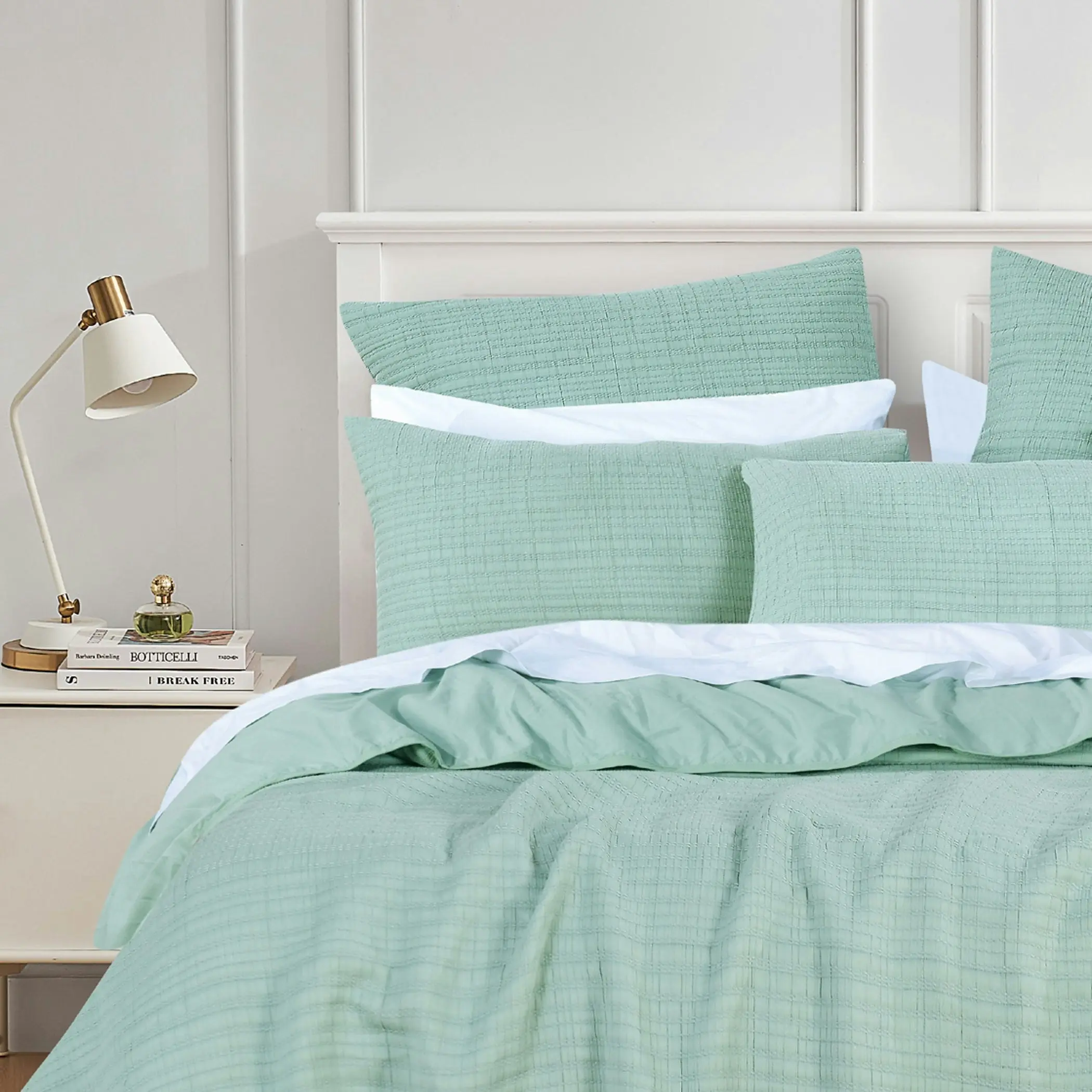 Bianca Bedding Cressida Sage Cotton Polyester Coverlet Set