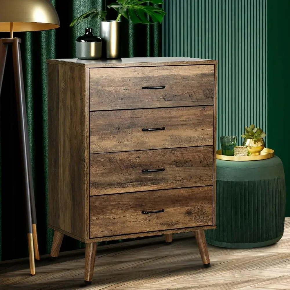 AUDRE 4 Chest of Drawers Storage Cabinet Tallboy Dresser Industrial Furniture