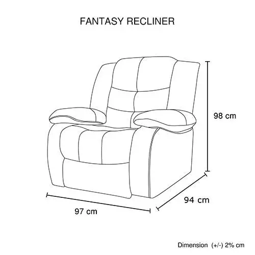 Fantasy Recliner Pu Leather 1R Brown