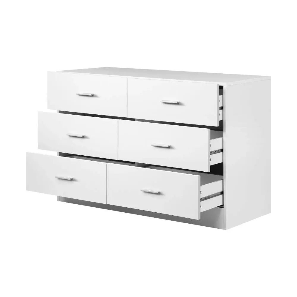 ISABELLA 6 Chest of Drawers Tallboy Dresser Table Lowboy Storage Cabinet White