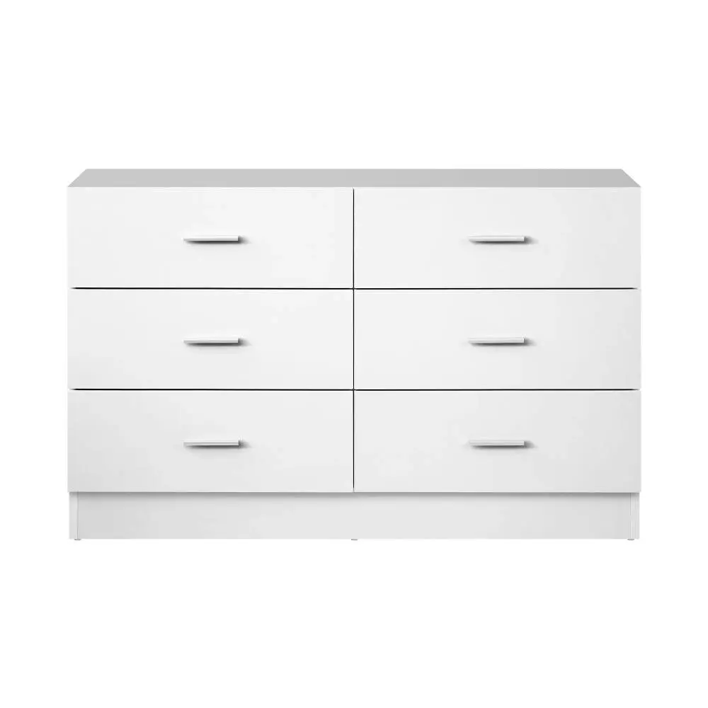 ISABELLA 6 Chest of Drawers Tallboy Dresser Table Lowboy Storage Cabinet White