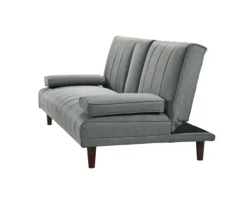 Fabric Sofa Bed with Cup Holder 3 Seater Lounge Couch - Light Grey