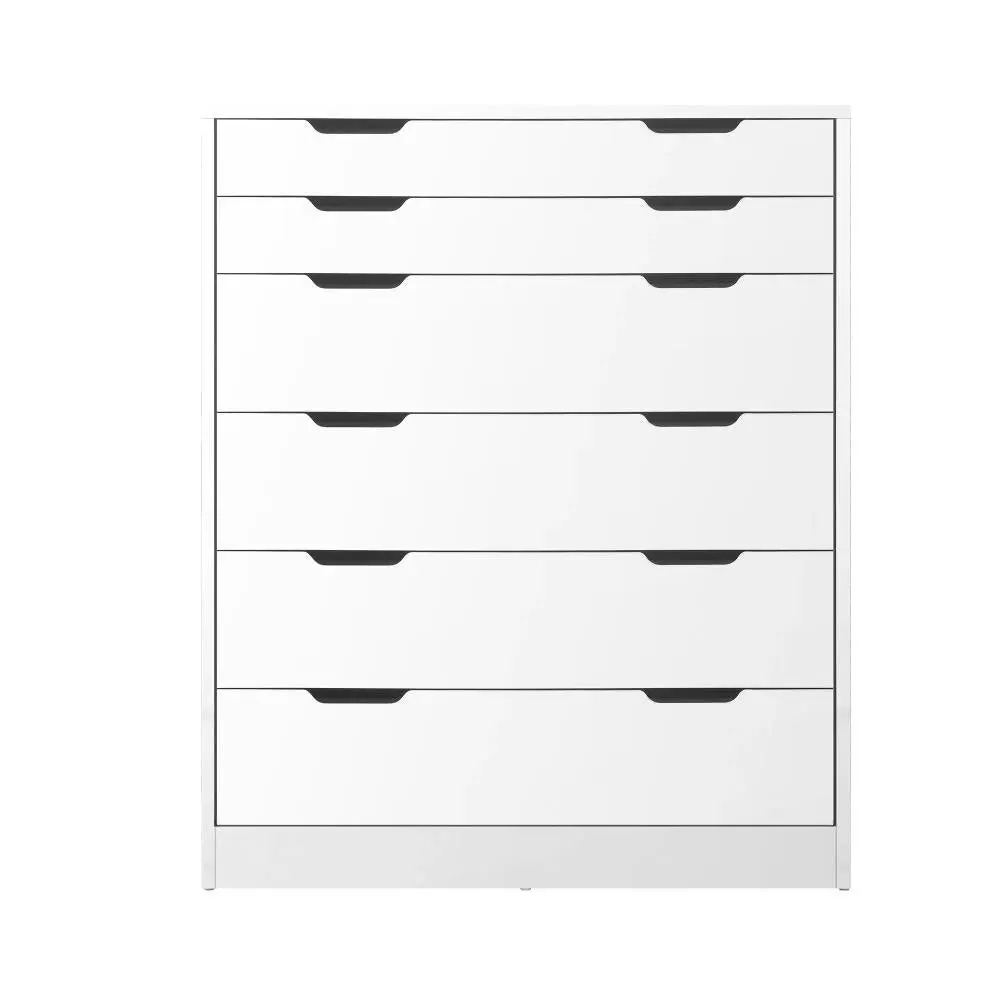 CELESTE 6 Chest of Drawers Tallboy Cabinet Bedroom Clothes White Furniture