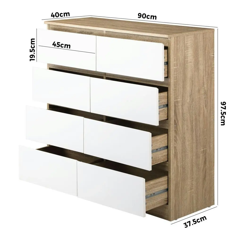 OCTA Chest of Drawers 8 Drawers Tallboy Cabinet Home Furniture