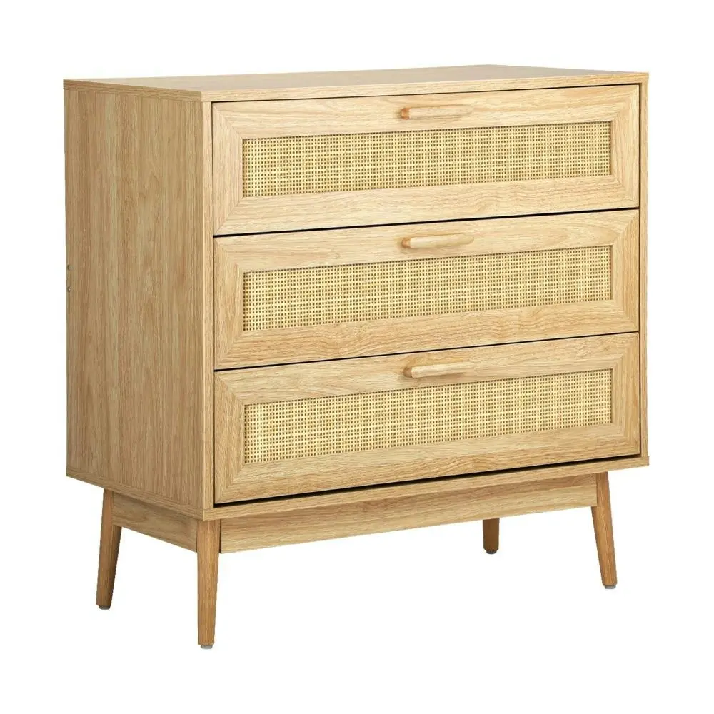 DAVIN 3 Chest of Drawers Tallboy Cabinet Clothes Storage Rattan Furniture