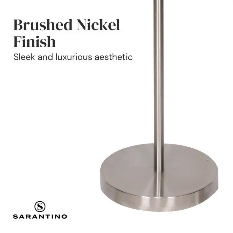 Sarantino Brushed Nickel Height Adjustable Metal Floor Lamp