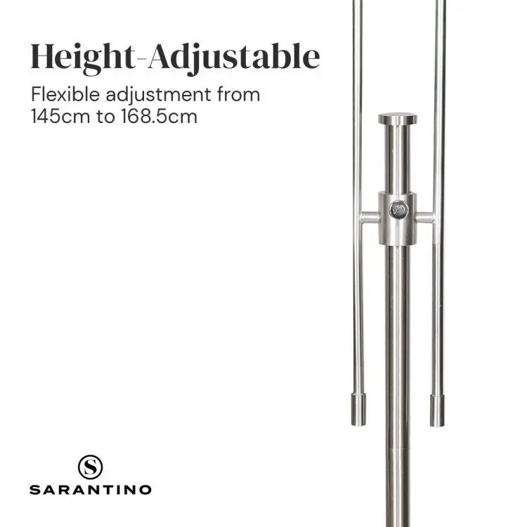 Sarantino Brushed Nickel Height Adjustable Metal Floor Lamp