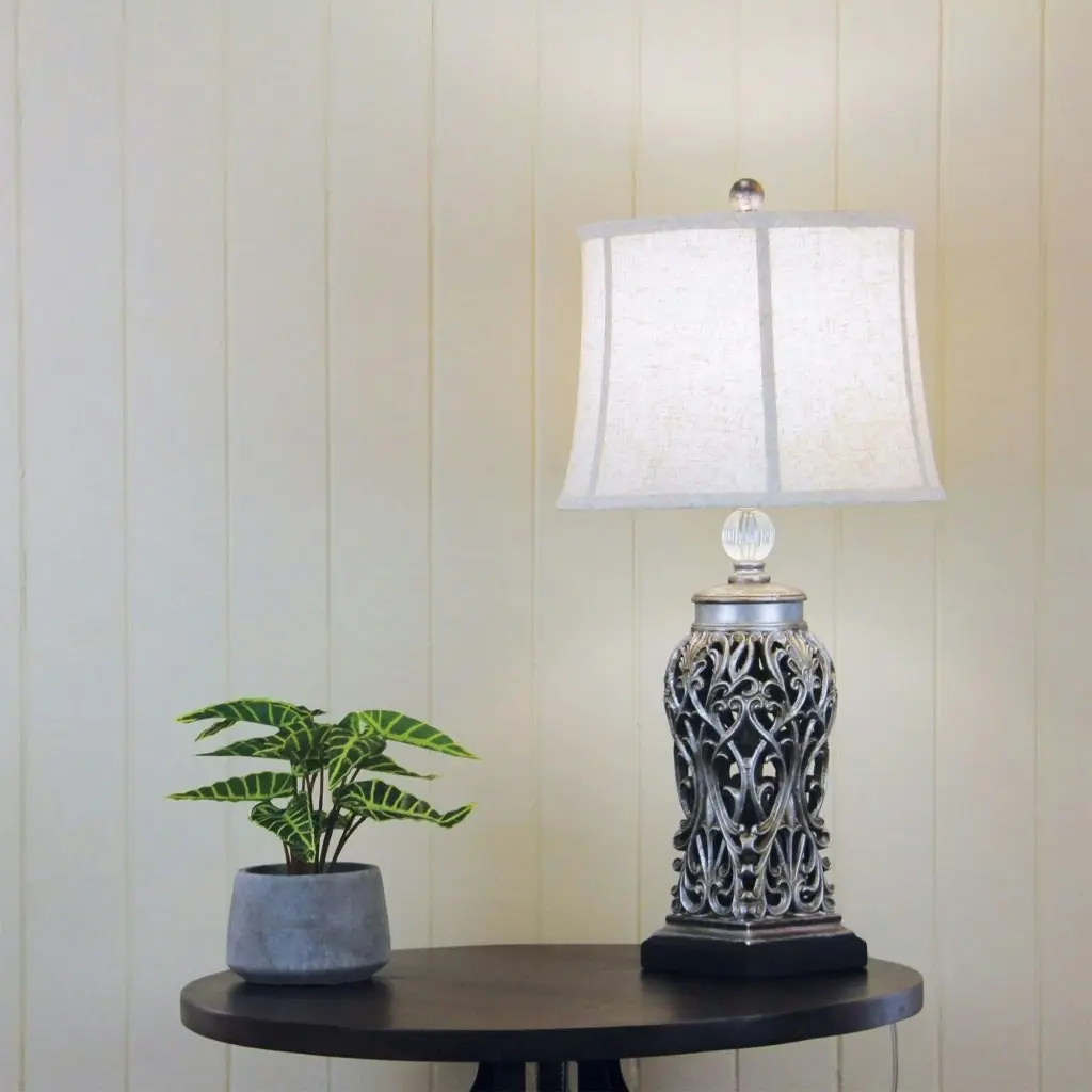 DORNE Classic Antique Cut Lamp with Harp Shade