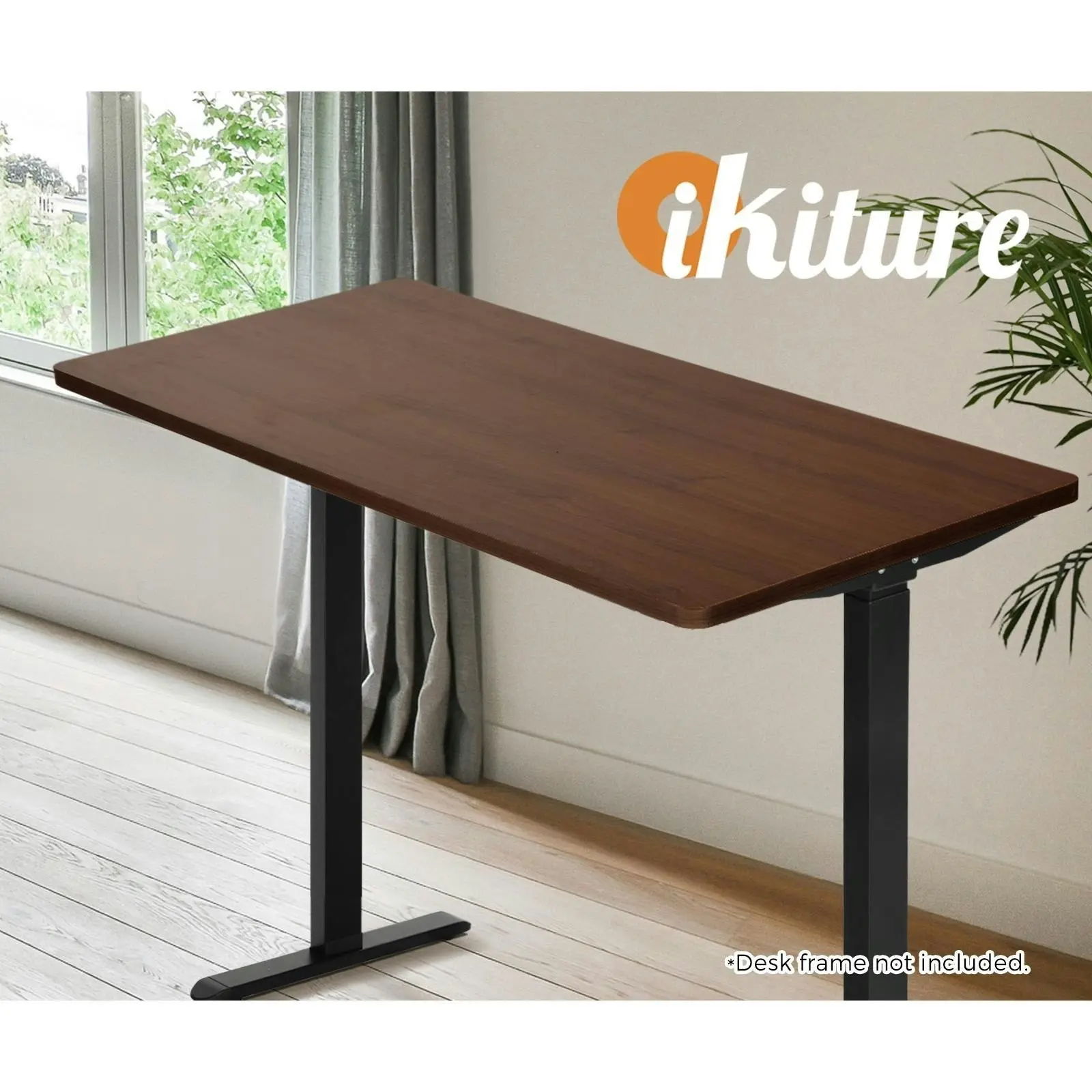 Oikiture 160cm Desk Top Electric Desk Board Computer Table Walnut