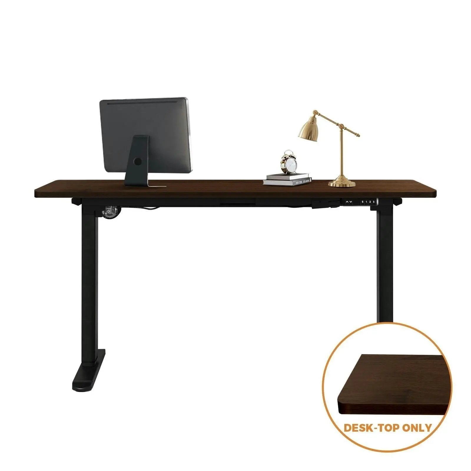 Oikiture 160cm Desk Top Electric Desk Board Computer Table Walnut