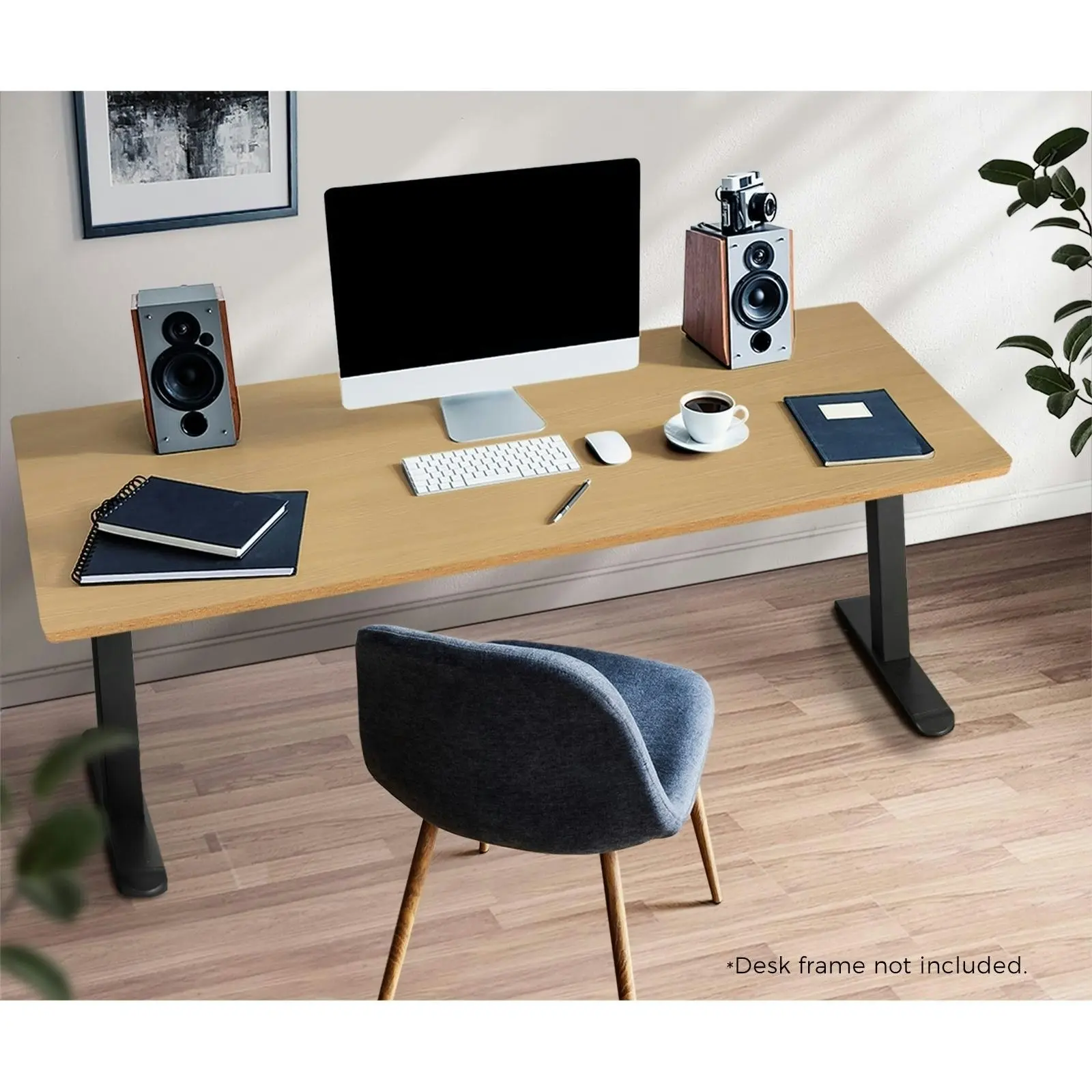 Oikiture 160cm Desk Top Electric Desk Board Computer Table OAK