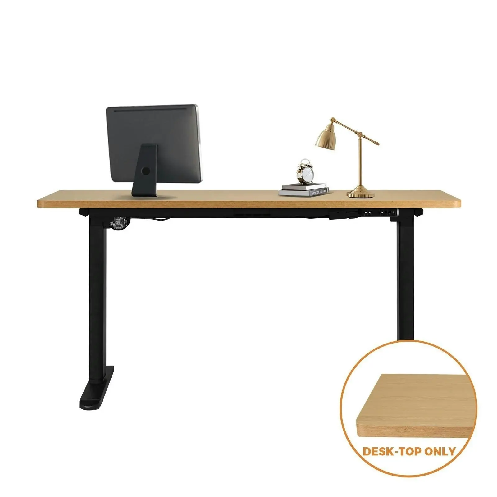 Oikiture 160cm Desk Top Electric Desk Board Computer Table OAK