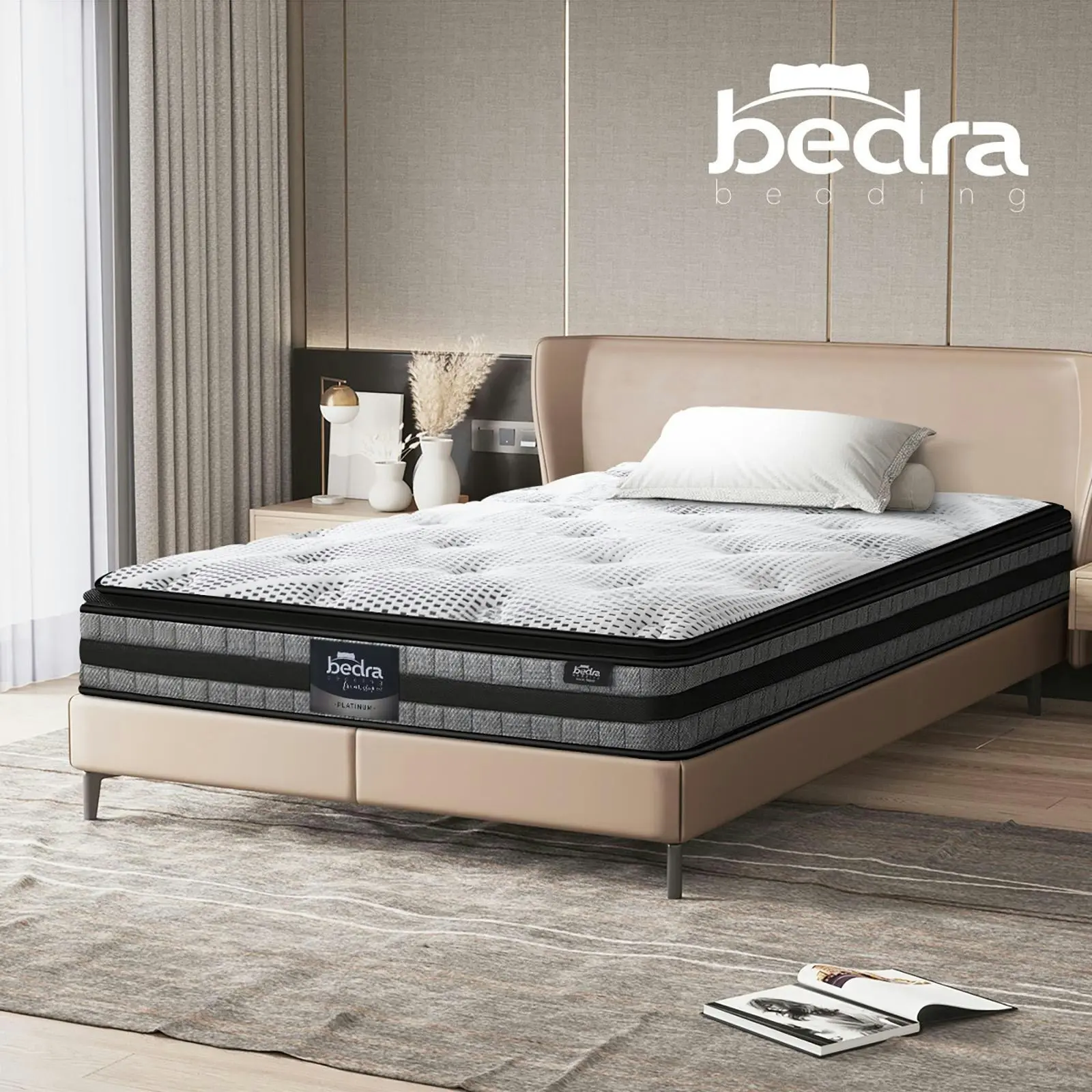 Bedra King Single Mattress Cool Gel Foam Bonnell Spring Pillow Top Bed 22cm