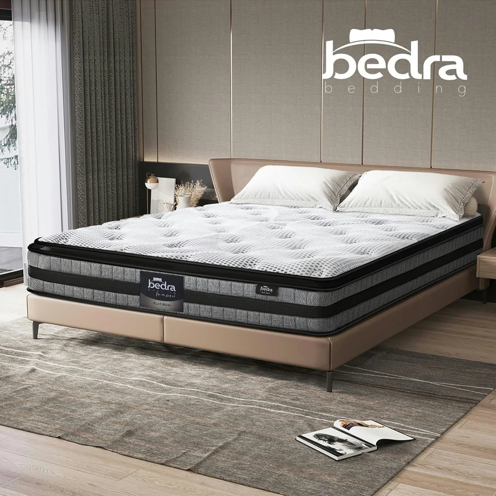 Bedra Double Mattress Cool Gel Foam Bonnell Spring Luxury Pillow Top Bed 22cm