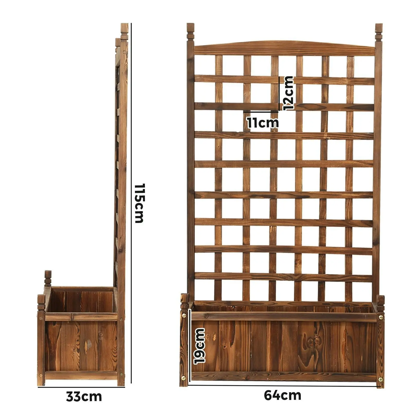 Livsip x2 Raised Garden Bed Wooden Planter Box Vegetables Outdoor Square