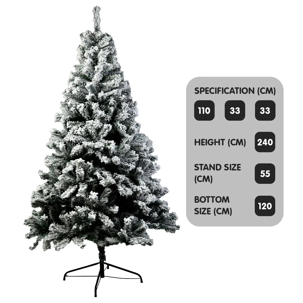 Christabelle Snow-Tipped Artificial Christmas Tree 2.4m 1500 Tips