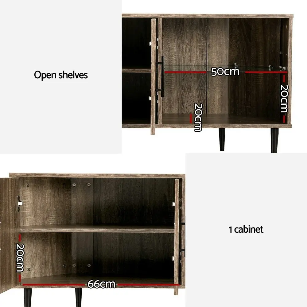 Artiss Corner Entertainment Unit TV Cabinet Walnut 120CM