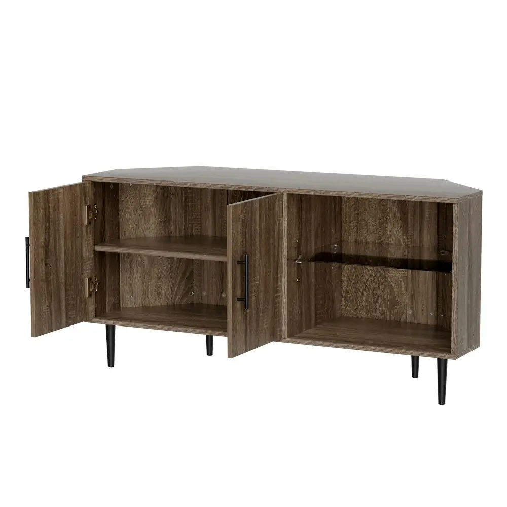 Artiss Corner Entertainment Unit TV Cabinet Walnut 120CM