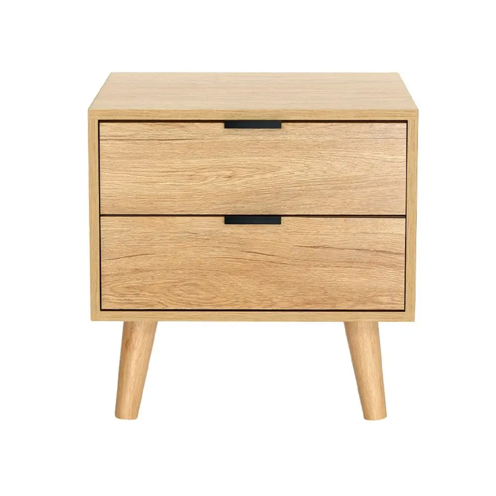 Artiss Bedside Table 2 Drawers - Pine