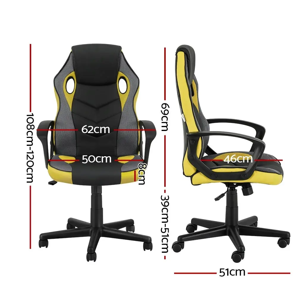 Artiss Gaming Office Chair Computer Chairs Yellow