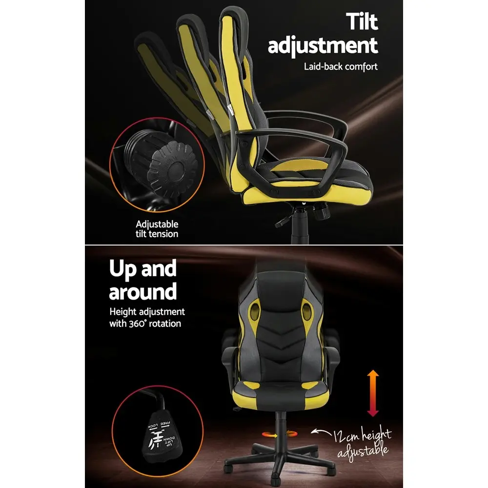 Artiss Gaming Office Chair Computer Chairs Yellow