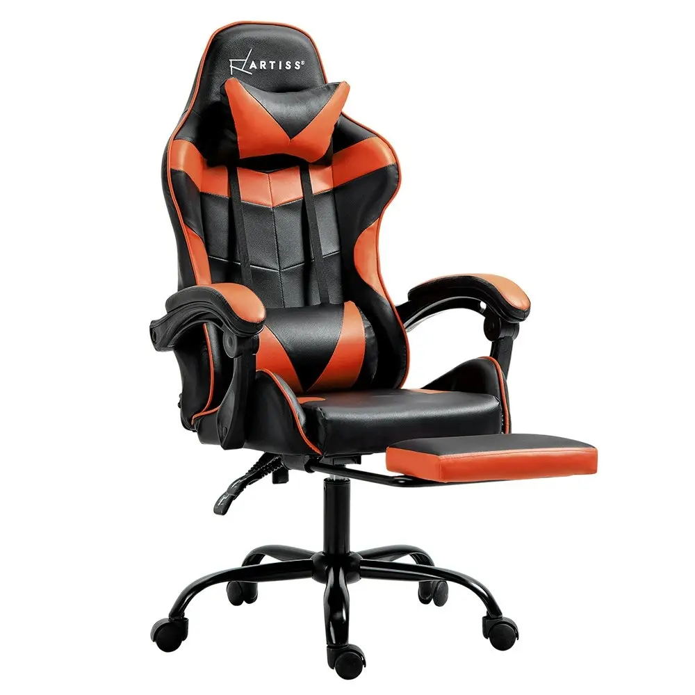 Artiss Gaming Office Chair Recliner Footrest Orange