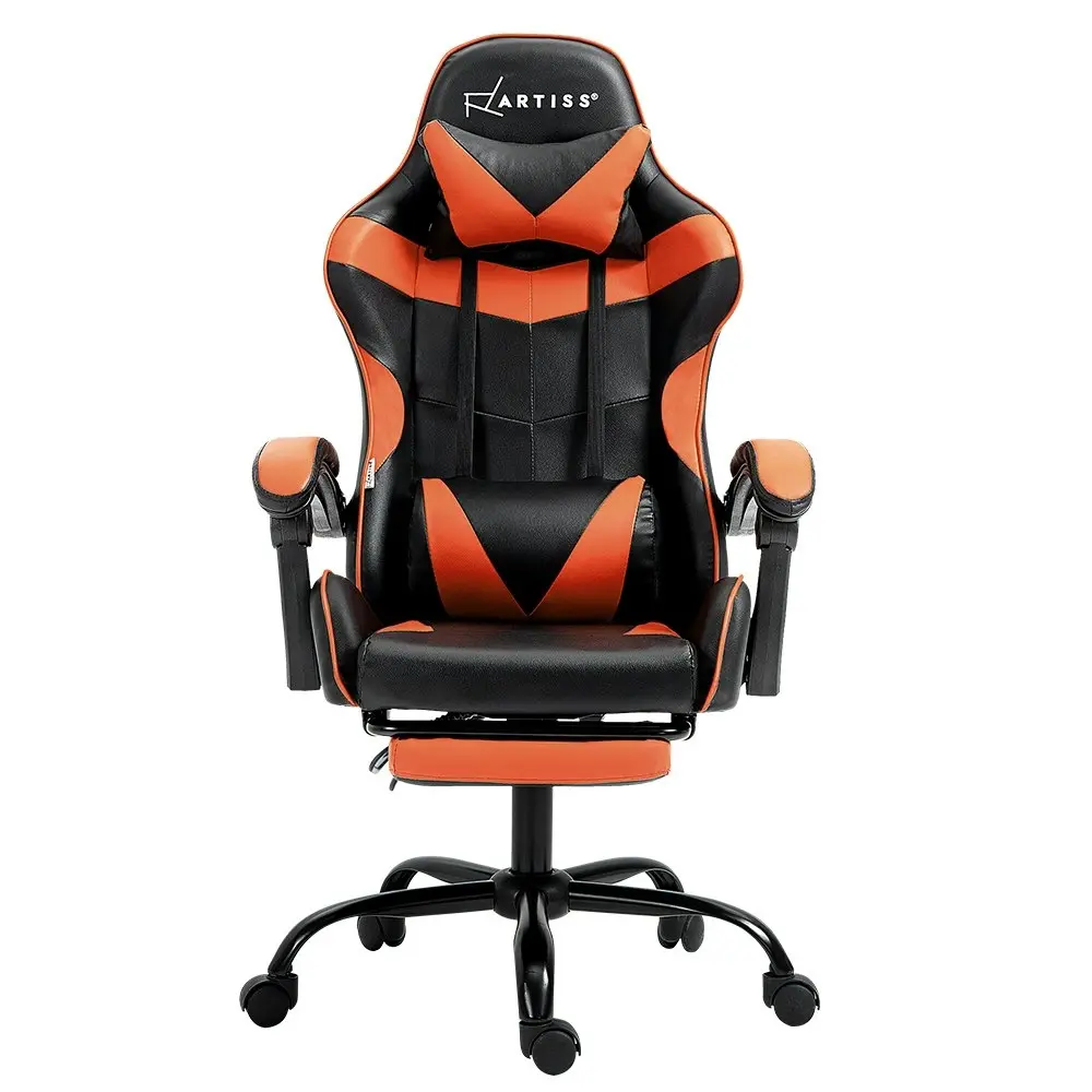 Artiss Gaming Office Chair Recliner Footrest Orange